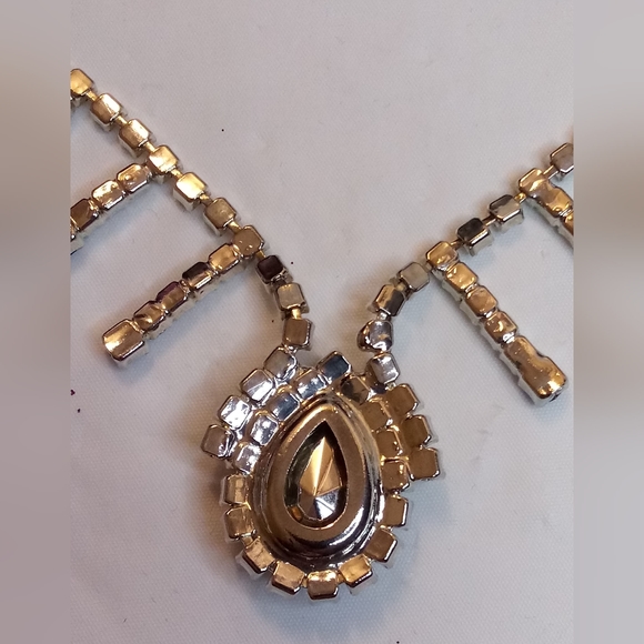 A Royal Blue and Crystal Necklace silver hardware, pre-owned - Picture 13 of 16